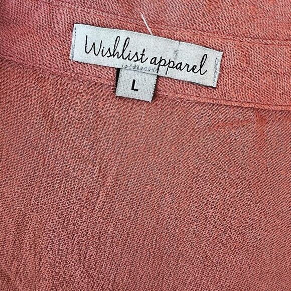 WISHLIST APPAREL women’s size L dusty coral button-down blouse - Picture 8 of 10